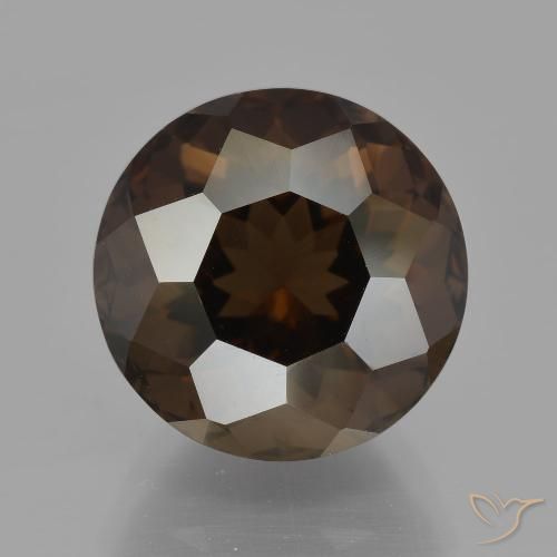 7.27ct Natural Marrón sombra cuarzo ahumado, Redondo, VVS-VS