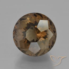Cuarzo ahumado marrón natural de 8,78 ct, corte redondo, VVS