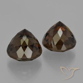 Gemas de cuarzo ahumado Marrón oscuro natural de 12.50 ct, Redondo, VVS