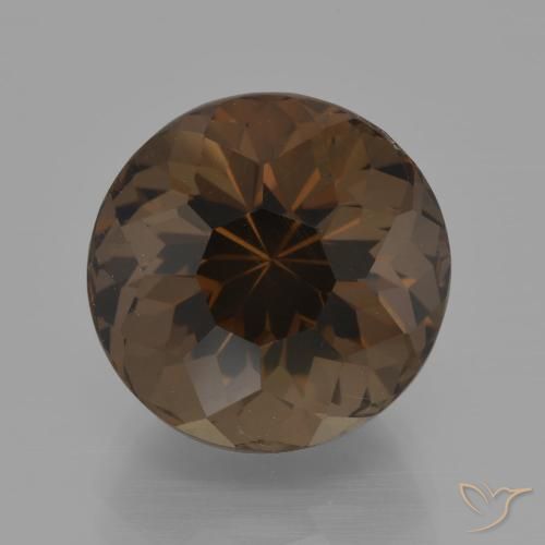 8.77ct Natural Marrón oscuro cuarzo ahumado, Redondo, VVS