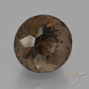 cuarzo ahumado Marrón oscuro natural de 8.77 ct, Redondo, VVS