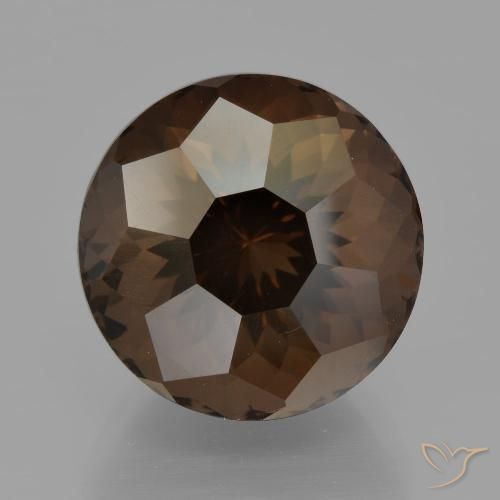 9.50ct Natural Marrón oscuro cuarzo ahumado, Redondo, VVS