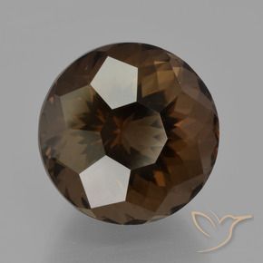 cuarzo ahumado Marrón oscuro natural de 9.50 ct, Redondo, VVS