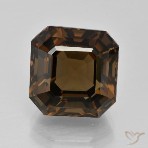 9.84ct Natural Marrón medio cuarzo ahumado, corte esmeralda, VVS