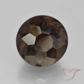 cuarzo ahumado Marrón oscuro natural de 9.24 ct, Redondo, VVS