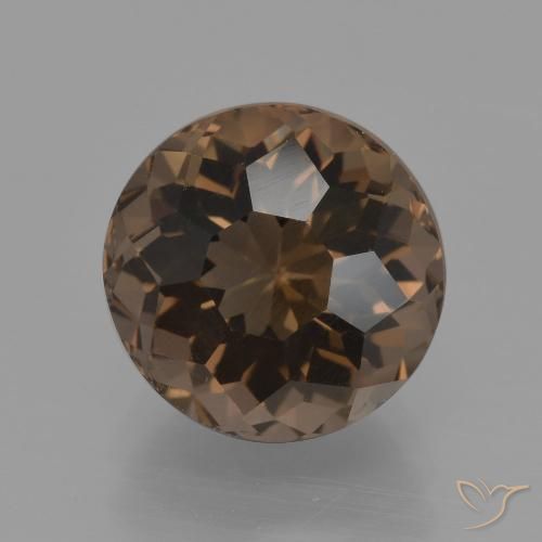 3.27ct Natural Marrón nogal cuarzo ahumado, Redondo, VVS-VS
