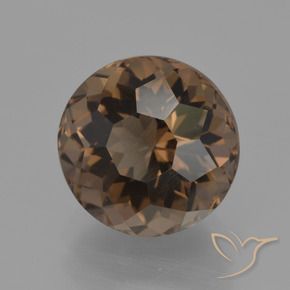 cuarzo ahumado Marrón nogal natural de 3.27 ct, Redondo, VVS-VS