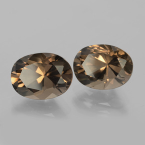 Gemas de cuarzo ahumado marrón natural de  ct, corte óvalo, VVS-VS
