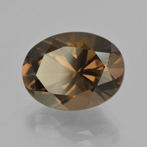 Cuarzo ahumado marrón natural de 7,17 ct, corte óvalo, VVS