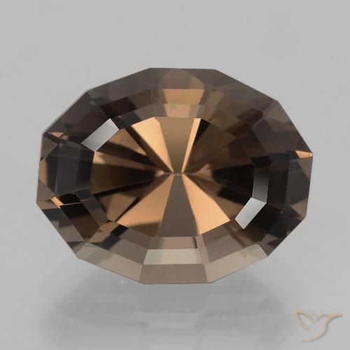 10.50ct Natural Marrón chocolate cuarzo ahumado, Ovalada, VVS