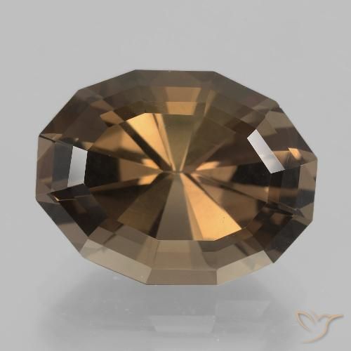 Cuarzo Ahumado Marrón jengibre natural de 11.67 ct, Corte Óvalo, VVS-VS