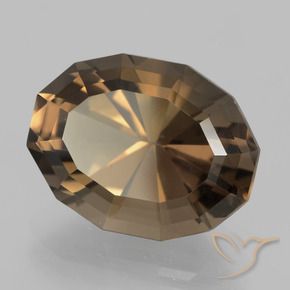 Cuarzo Ahumado Marrón jengibre natural de 11.67 ct, Corte Óvalo, VVS-VS