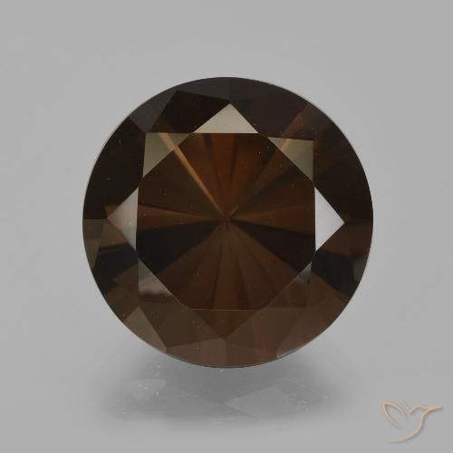 6.41ct Natural Marrón nogal cuarzo ahumado, Redondo, VVS-VS