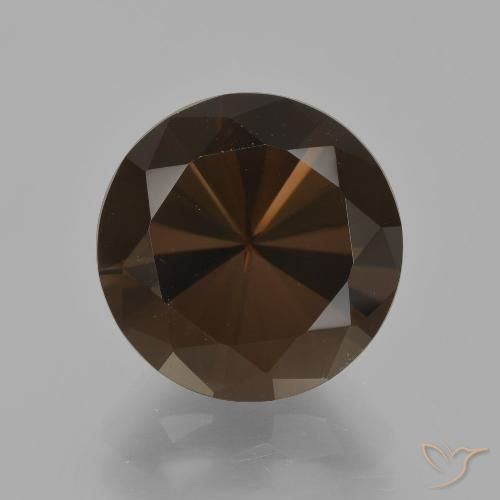 5.78ct Natural Marrón nogal cuarzo ahumado, Redondo, VVS