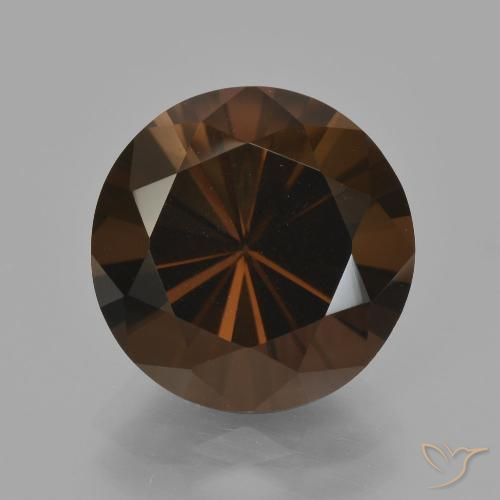 6.07ct Natural Marrón nogal cuarzo ahumado, Redondo, VVS