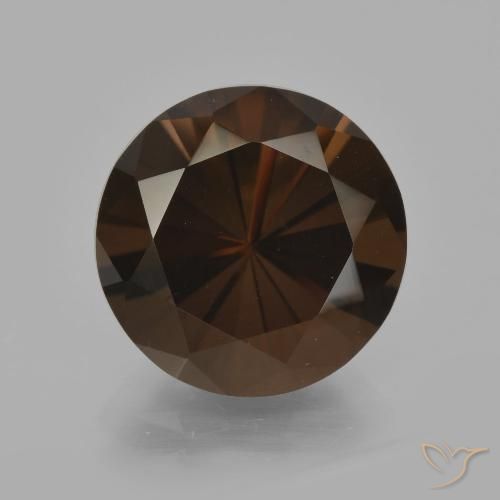5.67ct Natural Marrón nogal cuarzo ahumado, Redondo, VVS