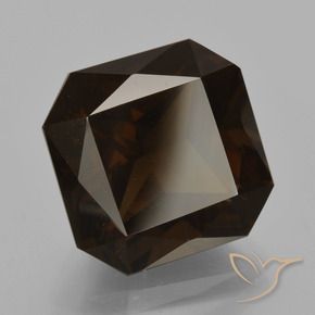 cuarzo ahumado Marrón chocolate intenso natural de 12.51 ct, Corte Octágono / Esmeralda, VVS