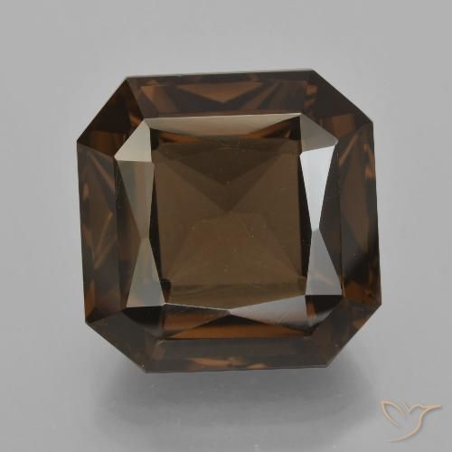 12.70ct Natural Marrón rojizo cuarzo ahumado, corte esmeralda, VVS