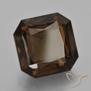 cuarzo ahumado Marrón rojizo natural de 12.70 ct, Corte Octágono / Esmeralda, VVS
