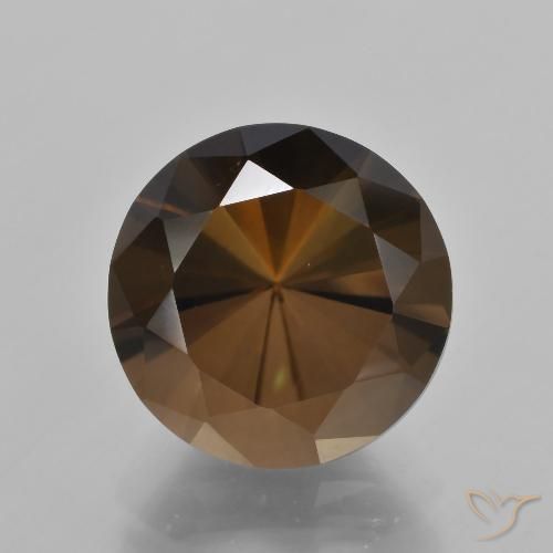 8.89ct Natural Marrón cuarzo ahumado, Redondo, VVS