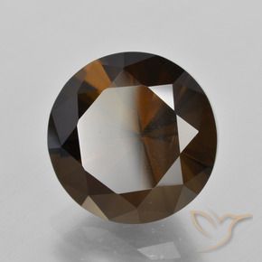 Cuarzo Ahumado Marrón nogal natural de 9.93 ct, Corte Redondo, VVS