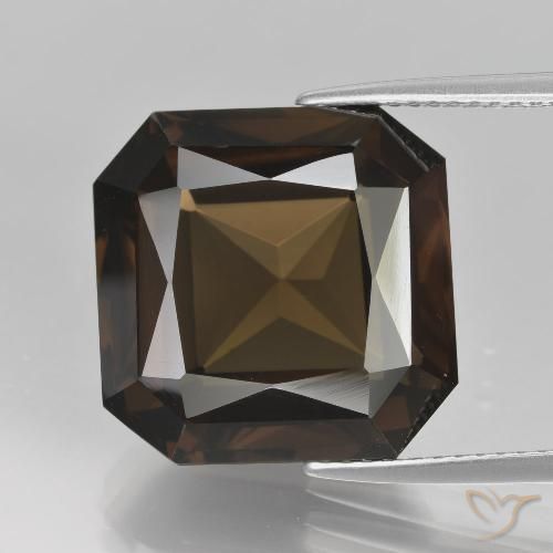 13.94ct Natural Marrón cuarzo ahumado, corte esmeralda, VVS