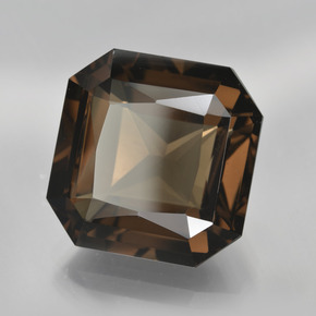 Cuarzo ahumado marrón natural de 14,50 ct, corte esmeralda, VVS
