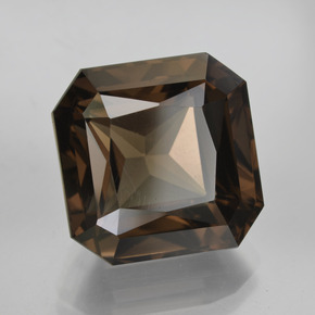 Cuarzo ahumado marrón natural de 15,84 ct, corte esmeralda, VVS