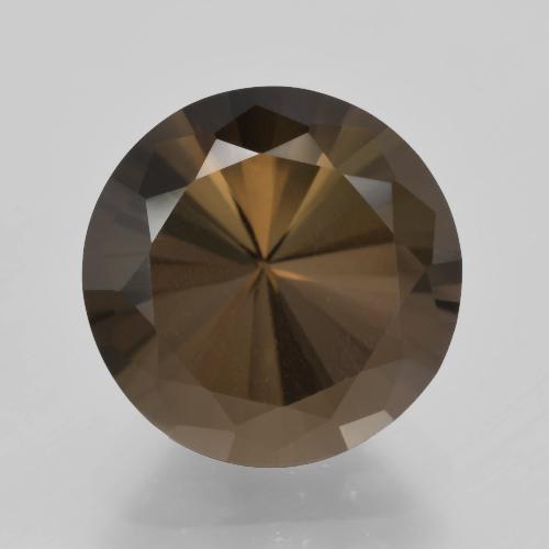 Cuarzo ahumado marrón natural de 5,91 ct, corte redondo, VVS