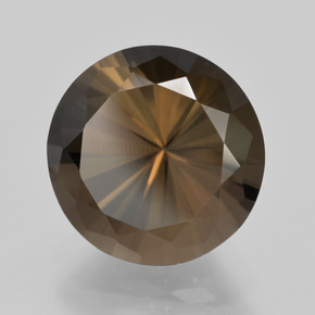 Cuarzo ahumado marrón natural de 5,91 ct, corte redondo, VVS