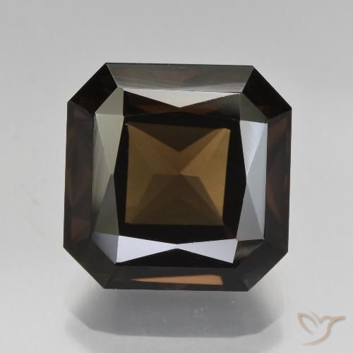 8.66ct Natural Marrón oscuro cuarzo ahumado, corte esmeralda, VVS