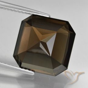 cuarzo ahumado Marrón oscuro natural de 8.66 ct, Corte Octágono / Esmeralda, VVS