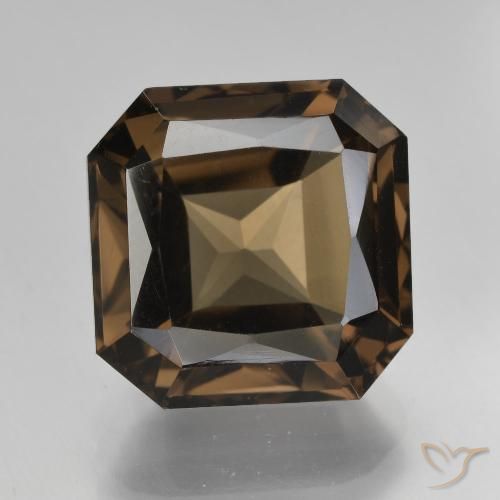 8.86ct Natural Marrón oscuro cuarzo ahumado, corte esmeralda, VVS