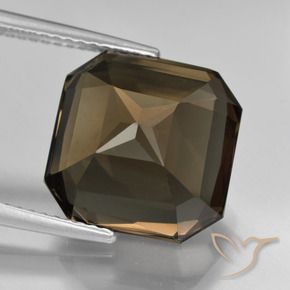 cuarzo ahumado Marrón oscuro natural de 8.86 ct, Corte Octágono / Esmeralda, VVS