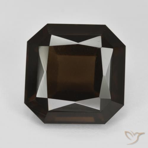 8.90ct Natural Marrón oscuro cuarzo ahumado, corte esmeralda, VVS-VS