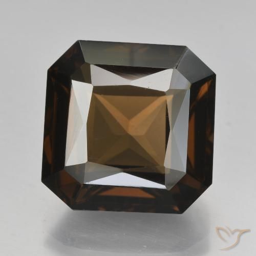 9.11ct Natural Marrón sombra cuarzo ahumado, corte esmeralda, VVS