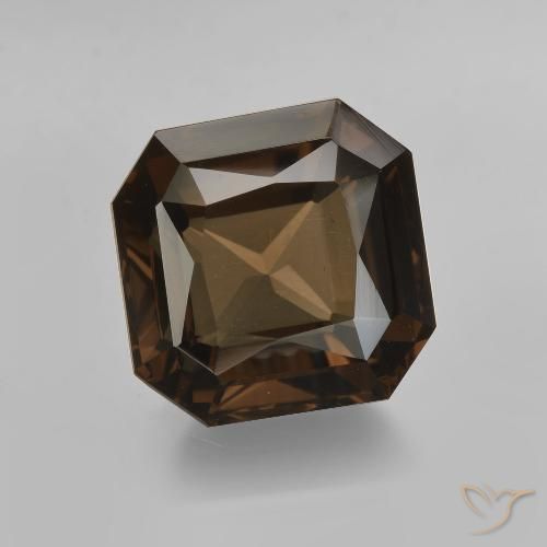 6.35ct Natural Marrón sombra cuarzo ahumado, corte esmeralda, VVS