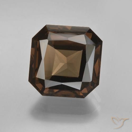 6.20ct Natural Marrón sombra cuarzo ahumado, corte esmeralda, VVS
