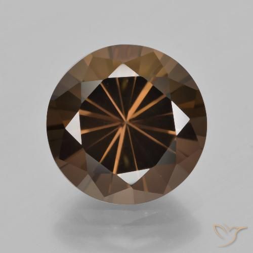 cuarzo ahumado Marrón nogal natural de 5.85 ct, Redondo, VVS