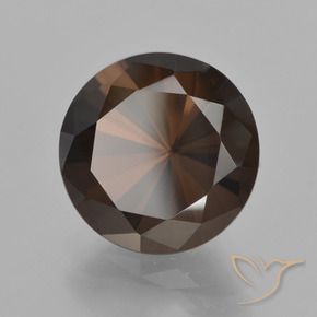 cuarzo ahumado Marrón oscuro natural de 6.34 ct, Redondo, VVS