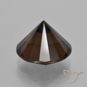 cuarzo ahumado Marrón oscuro natural de 6.34 ct, Redondo, VVS