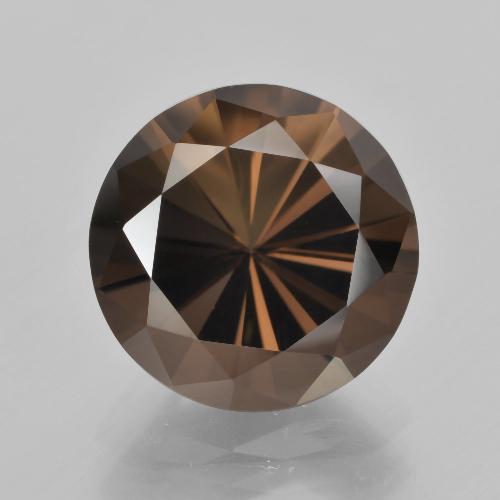 Cuarzo ahumado marrón natural de 6,57 ct, corte redondo, VVS