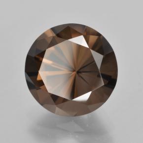 Cuarzo ahumado marrón natural de 6,57 ct, corte redondo, VVS