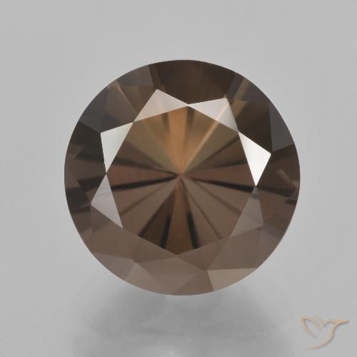 Cuarzo Ahumado Marrón sombra natural de 6.93 ct, Corte Redondo, VVS