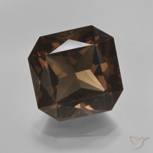 7.15ct Natural Marrón medio cuarzo ahumado, corte esmeralda, VVS