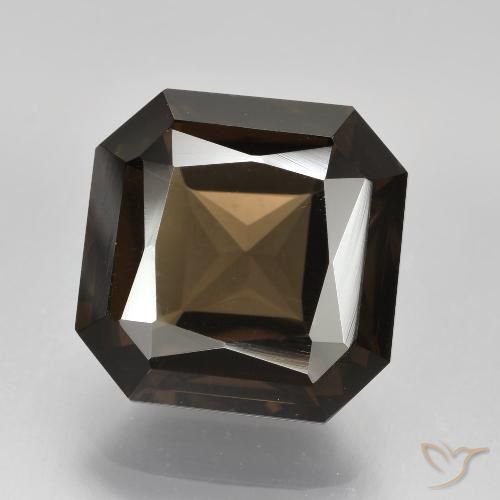 7.63ct Natural Marrón sombra cuarzo ahumado, corte esmeralda, VVS-VS