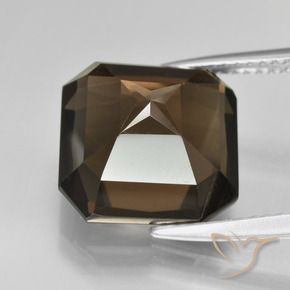 cuarzo ahumado Marrón oscuro natural de 7.61 ct, Corte Octágono / Esmeralda, VVS-VS