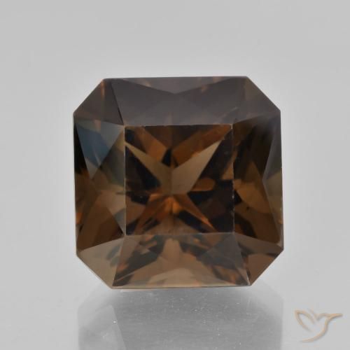 10.01ct Natural Marrón nogal cuarzo ahumado, corte esmeralda, VVS