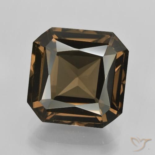 10.22ct Natural Marrón claro medio cuarzo ahumado, corte esmeralda, VVS