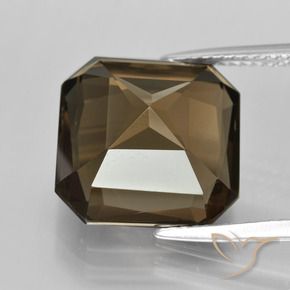 cuarzo ahumado Marrón claro medio natural de 10.22 ct, Corte Octágono / Esmeralda, VVS